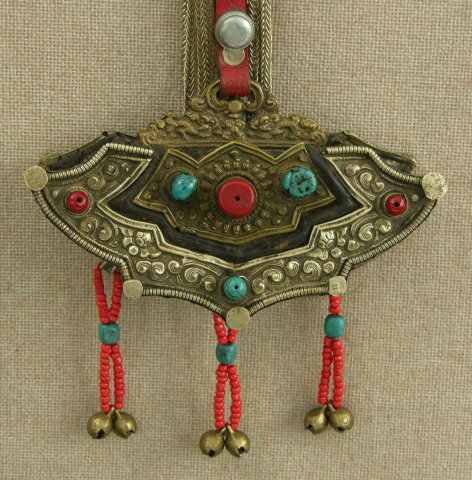 antique Tibetan womans festival purse ornament