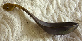Antique Chinese bronze spoon