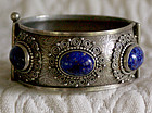 Nepal silver bracelet with lapis Lazuli stones