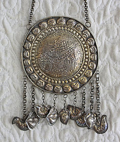 Antique Chinese Ethnic Minority Silver Necklace