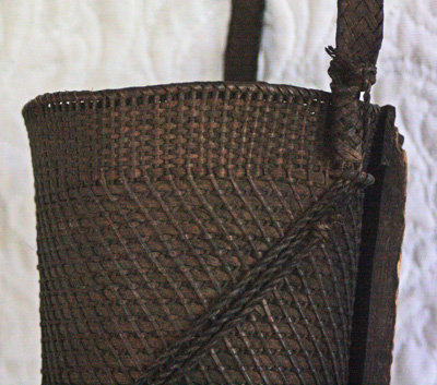Antique Burmese hunters knife sheath basket