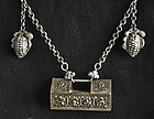 Traditional Antique Chinese Childs Silver Lock Necklace
