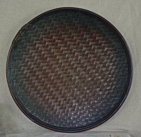 Large woven bamboo serving tray from Philippines