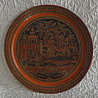 Larger Round Lacquerware Serving Tray Palace Garden