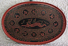 Antique Large Oval Burmese Lacquerware Serving Tray