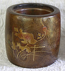 Japanese  Kiriwood Hibachi with Gold lacquer decoration
