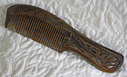 Chinese carved horn woman's hair comb
