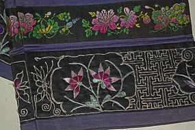 Rare Antique Pair Chinese leggings worn with Lotus shoe