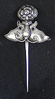 Vintage Chinese Ethnic Minority silver hairpin buterfly