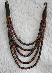 Vintage Indonesian necklace goat horn beads
