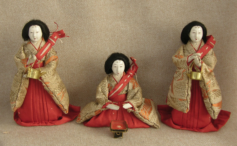 Meiji Girls Day Hina Dolls set of 3 small Ladies