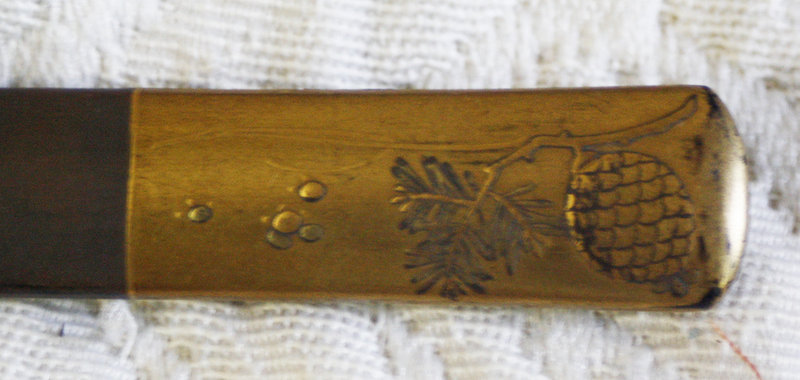 Antique Japanese gold lacquered wooden brush rest