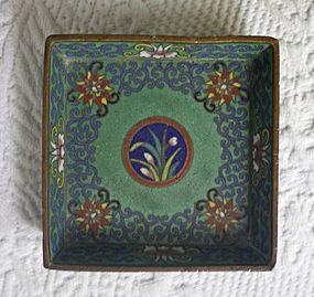 Small Chinese cloisonne square tray