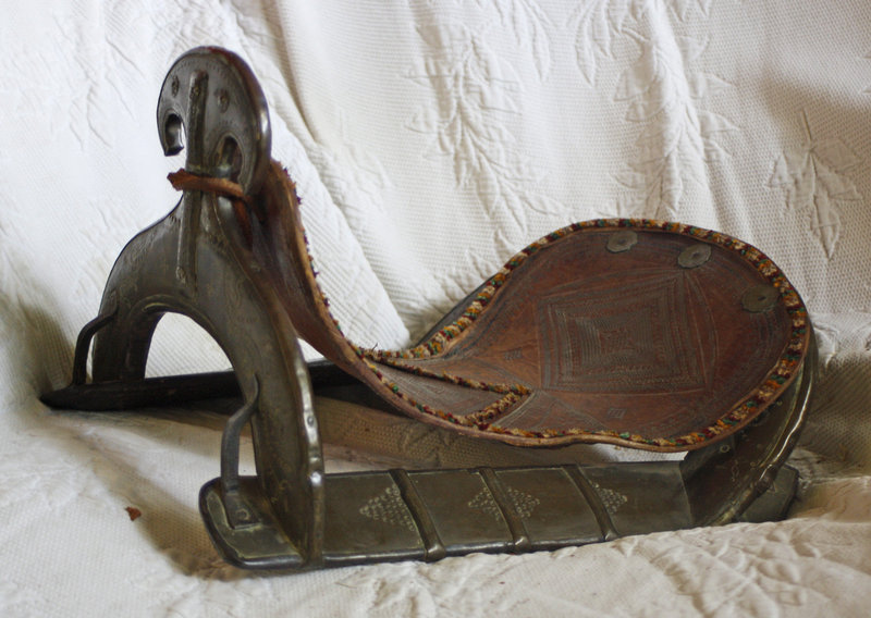 Indo Persian antique military horse saddle