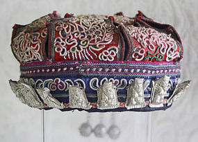 Chinese Ethnic Minority Child hat with silver ornaments