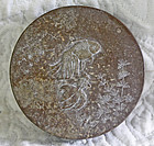 Antique inkstone with carved stone cover