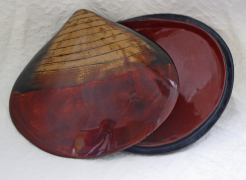 large Japanese Wakasa  lacquer clam shell