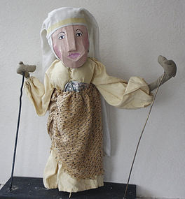 antique French Guignol hand puppet of matron
