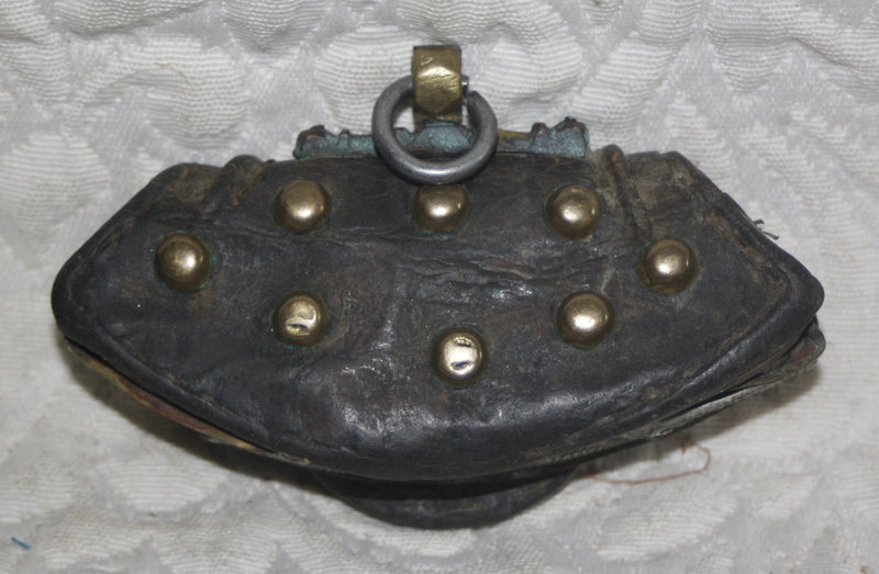 Antique Tibetan leather coin pouch