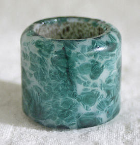 Unusual Antique Chinese Peking glass archers ring
