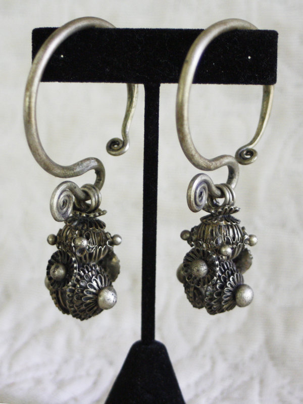 Pair of Chinese Miao Ethnic Minority Antique Earings