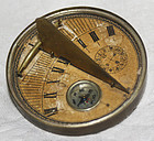 Unique antique Chinese Hong Kong pocket sundial compass for Feng Shui