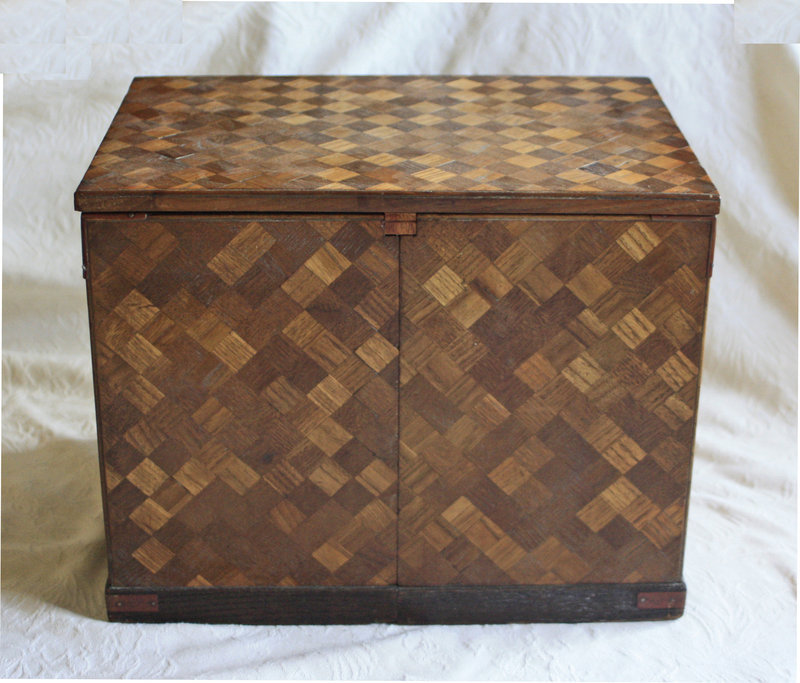 Antique Meiji Japanese Parquet Marquetry lady's Jewelry dressing box