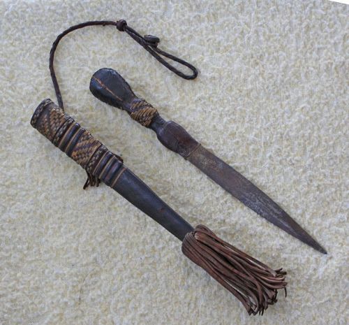 West African Sudan Manding Dagger with Leather Scabbard Active Photos