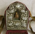 Antique Tibetan Buddhist Gau Silver Repousse
