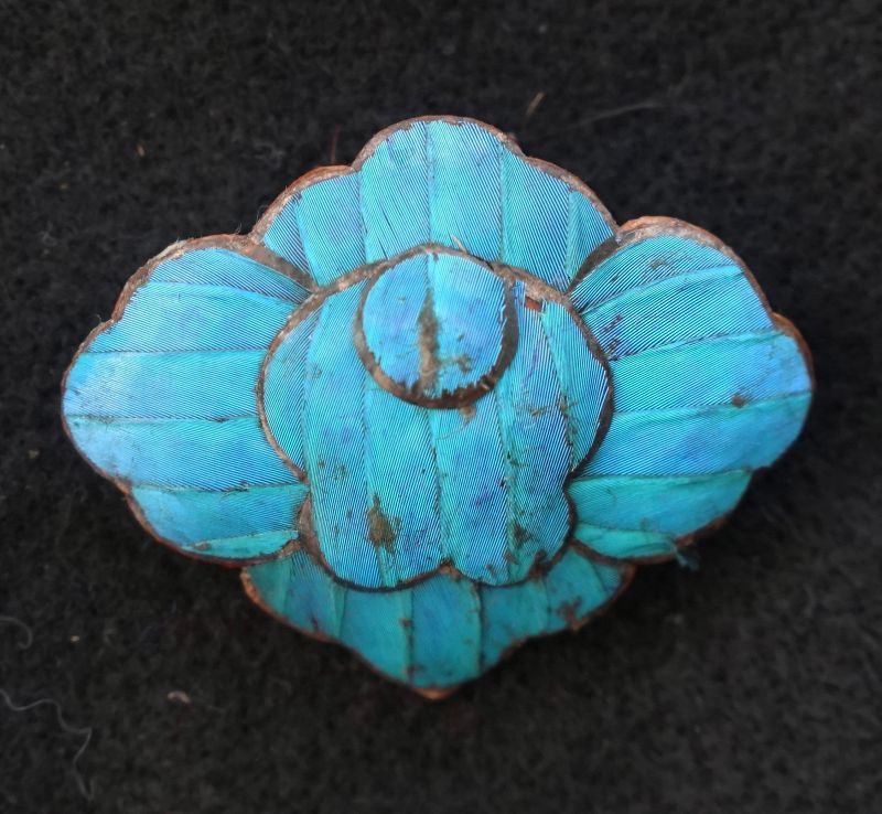 Antique Chinese Qing Dynasty Kingfisher feather ornament