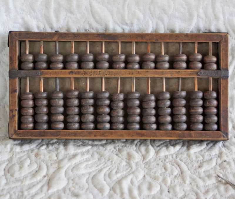 Antique Chinese wooden abacus