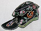 Qing Dy Chinese Silk Embroidered Childrens Wind Hat