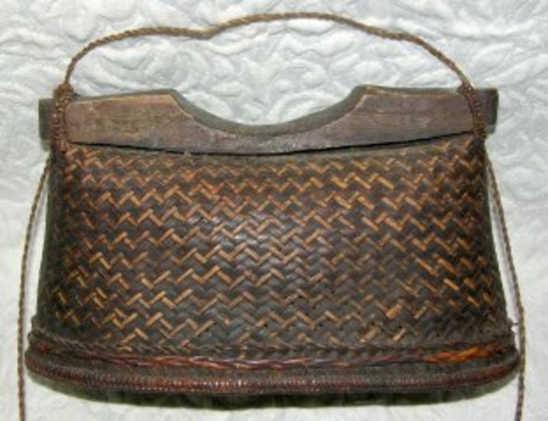 Large Indonesian Man's woven basket Purse from Balika