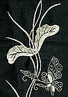 Chinese Black Sleeve Panels with white silk embroidery