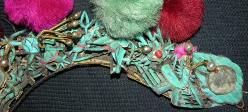 Antique Chinese Kingfisher Feather Wedding Crown