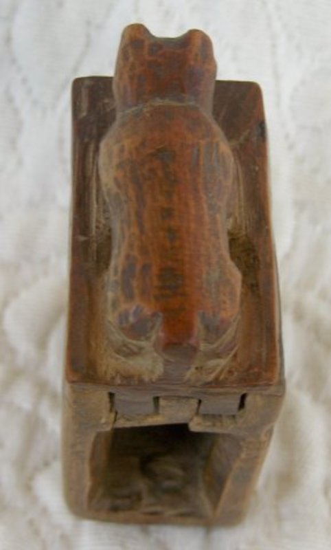 Old Chinese hand carved wooden matchbox cover