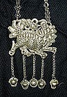 Antique Chinese Silver Lock Kylin necklace