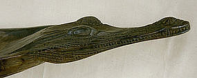 Papau New Guinea carved crocodile wood canoe prow
