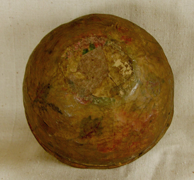 Antique Chinese paper mache container with lid