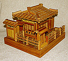 Charming Antique detailed model of Japanese teahouse