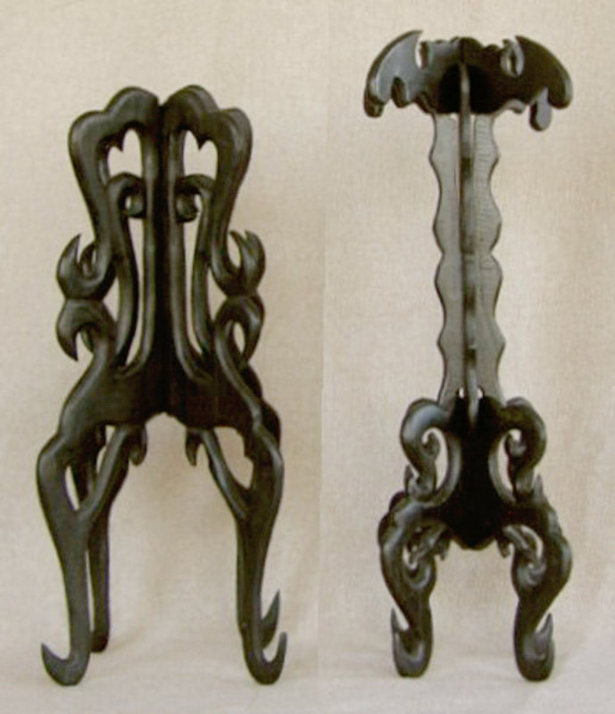 Antique Chinese elaborate wooden Hat Stands
