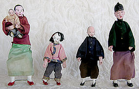 Family set of 5 Chinese dolls