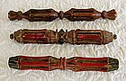 Antique Chinese hand carved wooden bobbins