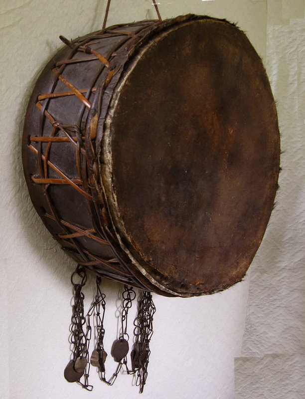 Large Antique Festival Parade Drum from Nepal