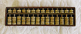 Antique Chinese Abacus with stoneware beads
