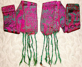 Pair of Antique Chinese Leggings sashes for Lotus Shoes