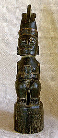 Ethnographic Indonesian Female figure carved goat horn