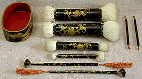 Antique Japanese 9 piece set lacquer for make-up
