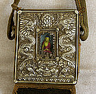 Antique  Tibetan Buddhist Gau Silver Repousse