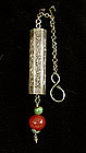 Antique Chinese Silver Needle case with amber bead